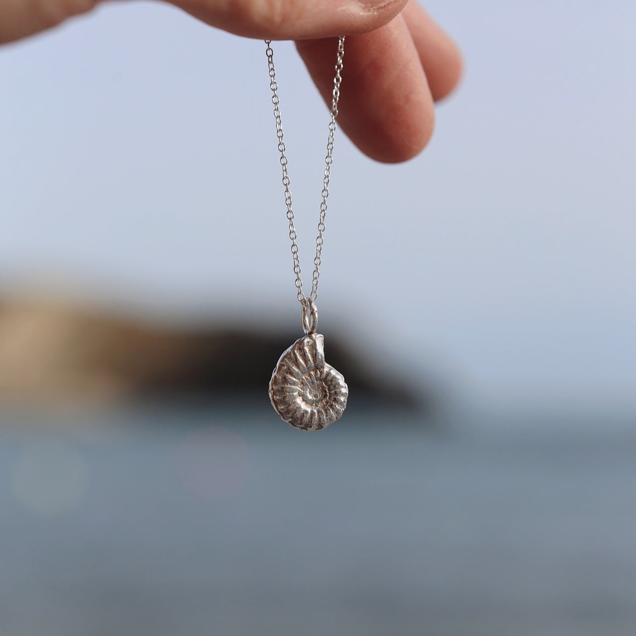 Ammonite Fossil Charm Necklace