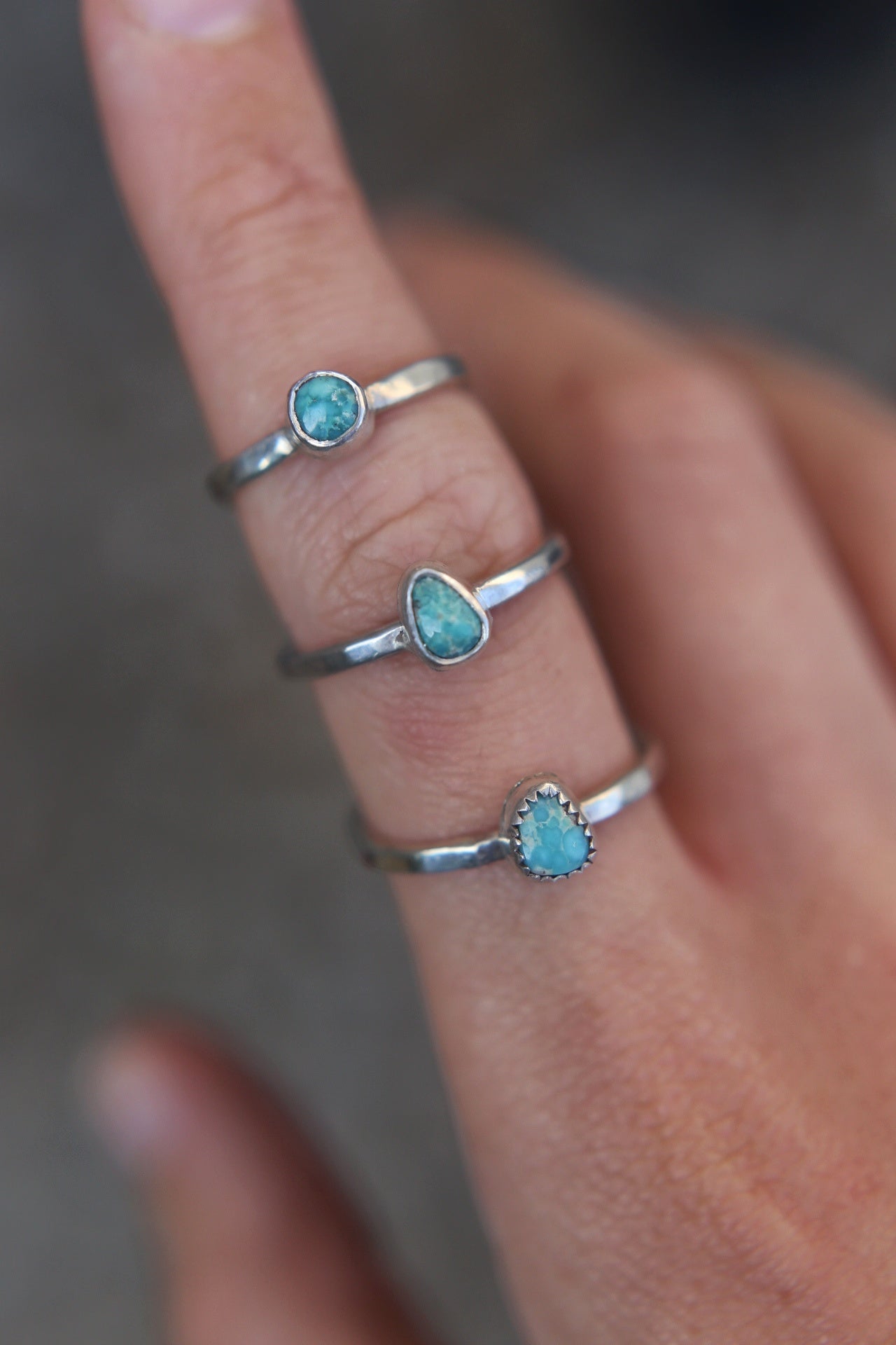 UK Q Turquoise Stacker Ring