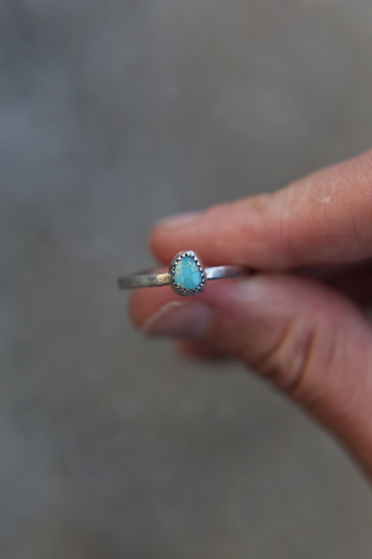 UK T Turquoise Stacker Ring
