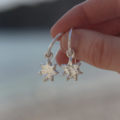 Silver Moon & Star Charm Earrings