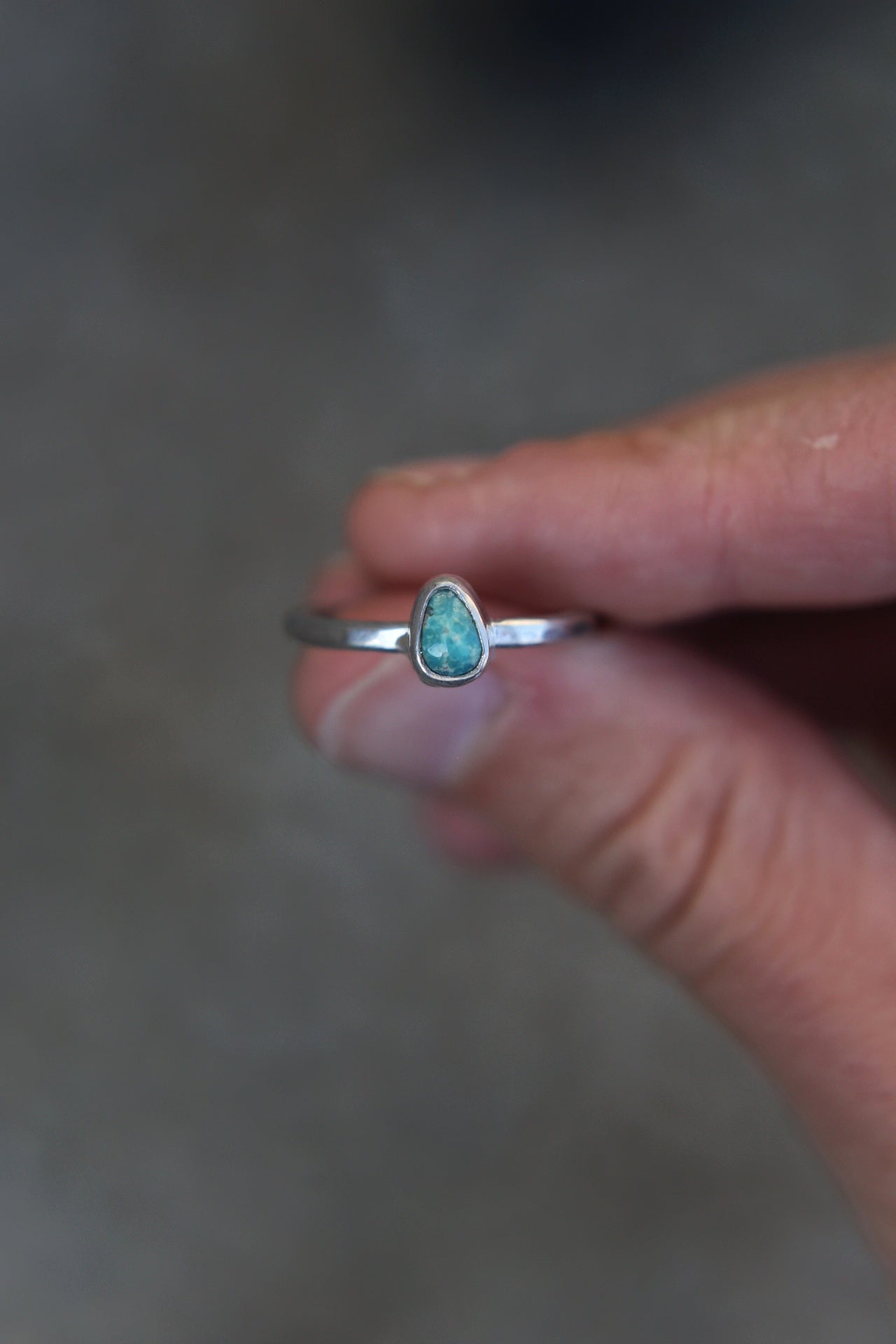 UK Q Turquoise Stacker Ring