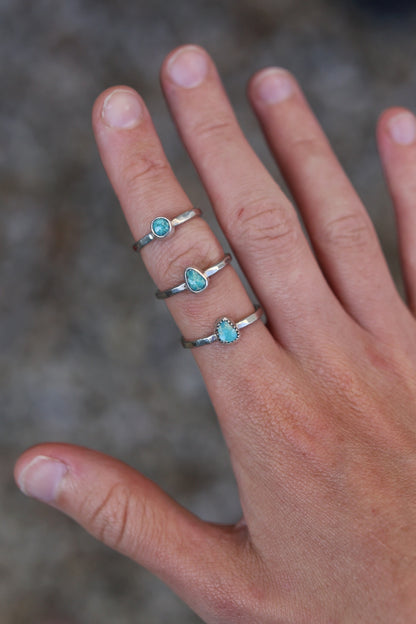 UK Q Turquoise Stacker Ring