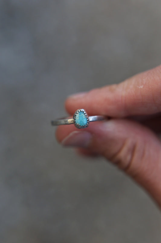 UK T Turquoise Stacker Ring