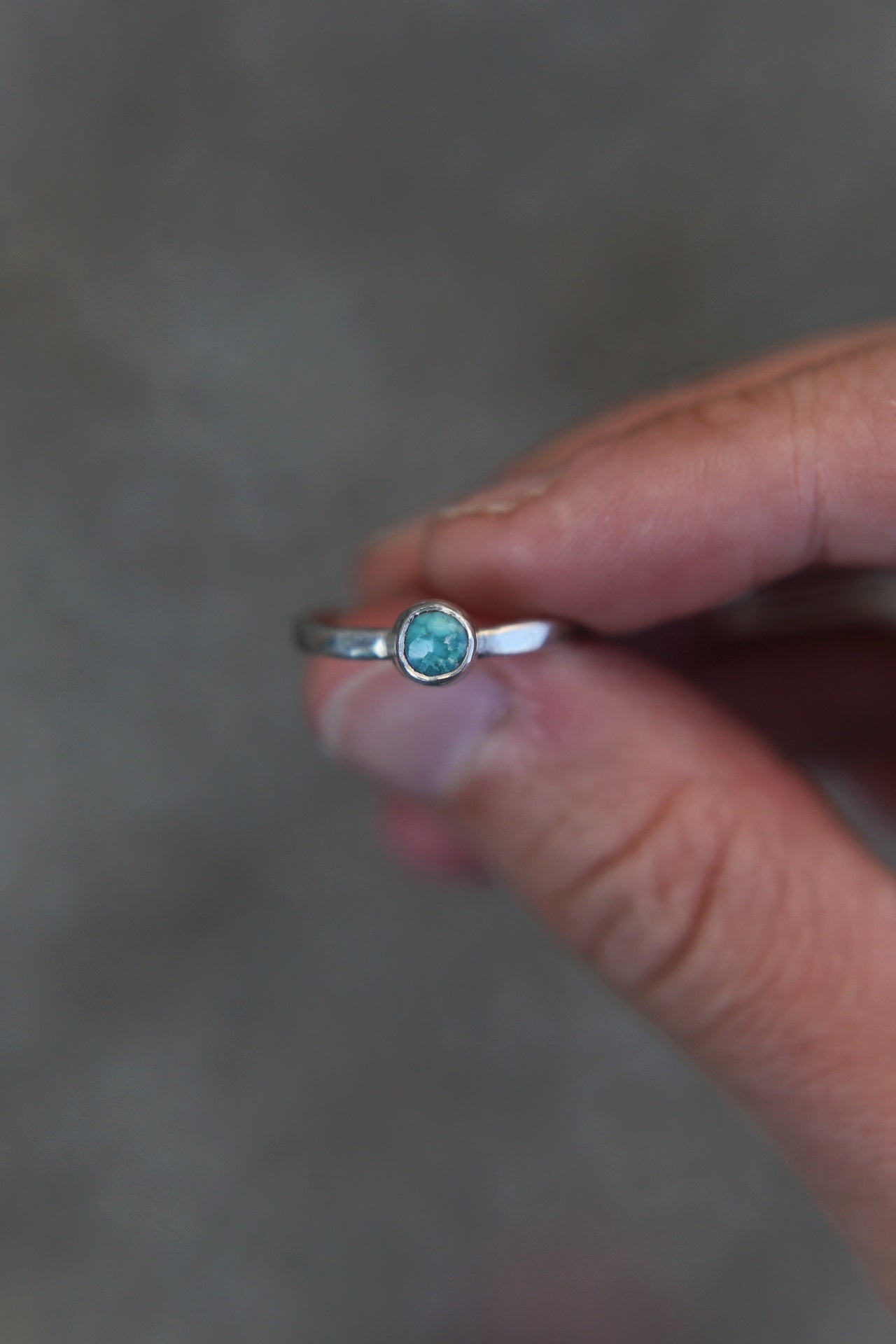 UK M 1/2 Turquoise Stacker Ring