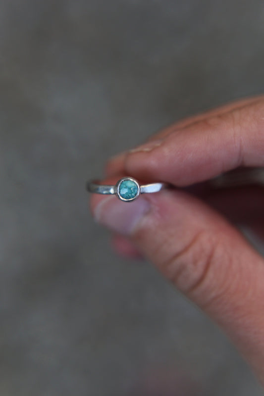 UK M 1/2 Turquoise Stacker Ring