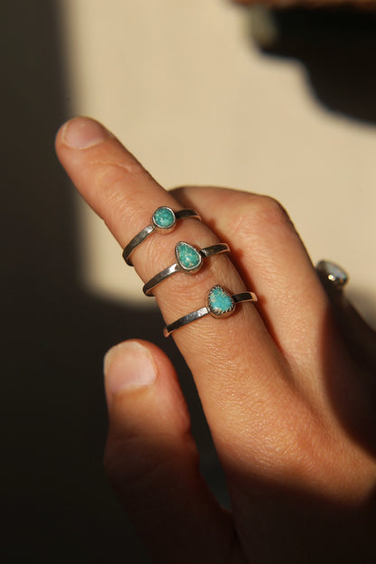 UK Q Turquoise Stacker Ring
