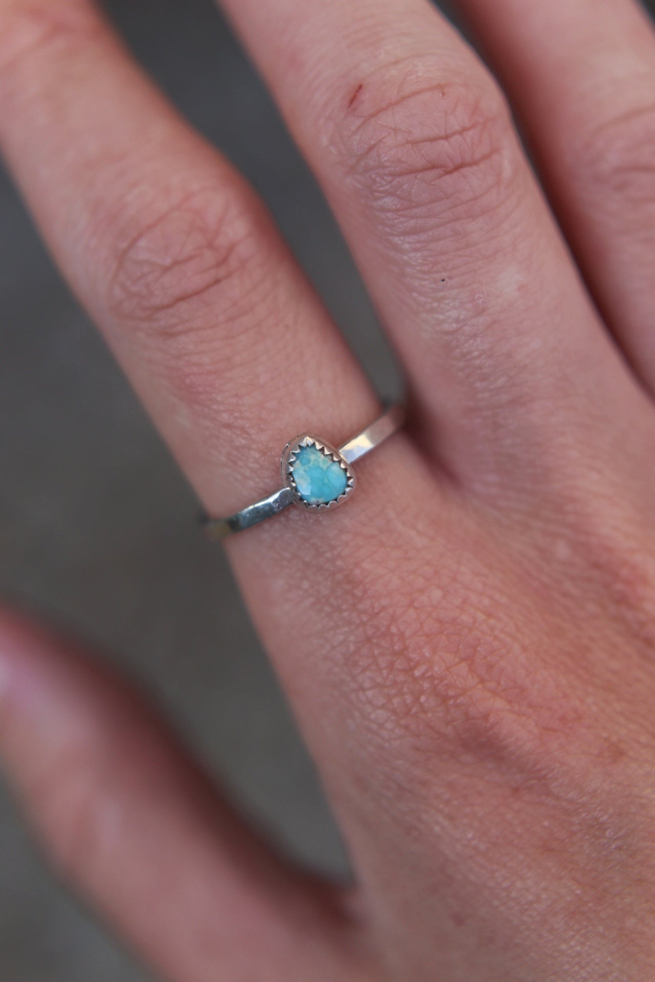 UK T Turquoise Stacker Ring